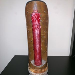Primitive candle and holder